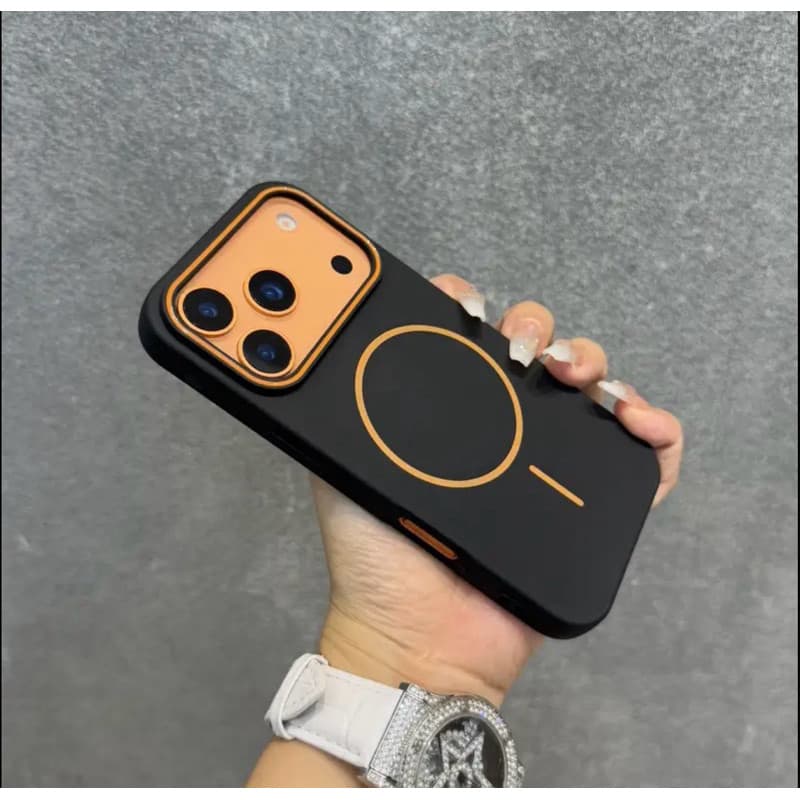 Capa Premium MagSafe para iPhone – Silicone Fosco com Proteção para Câmeras