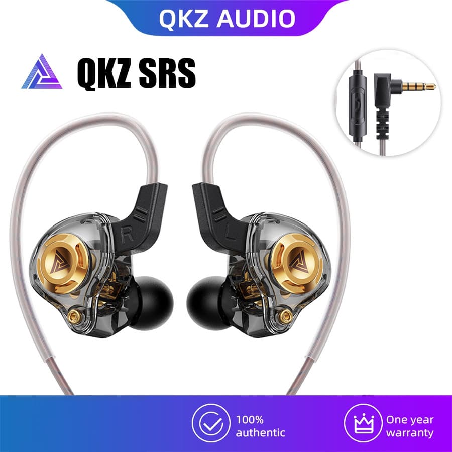 Fones de Ouvido QKZ AK6 SRS Originais, Dinâmicos, Hi-Fi, com Graves Potentes, Com Fio e Microfone