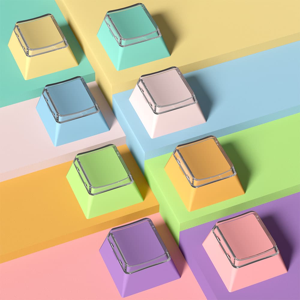 Original Macaron cor boné único 1U Keycap R4 não gravado PBT + PC adaptar ao teclado mecânico eixo magnético diy