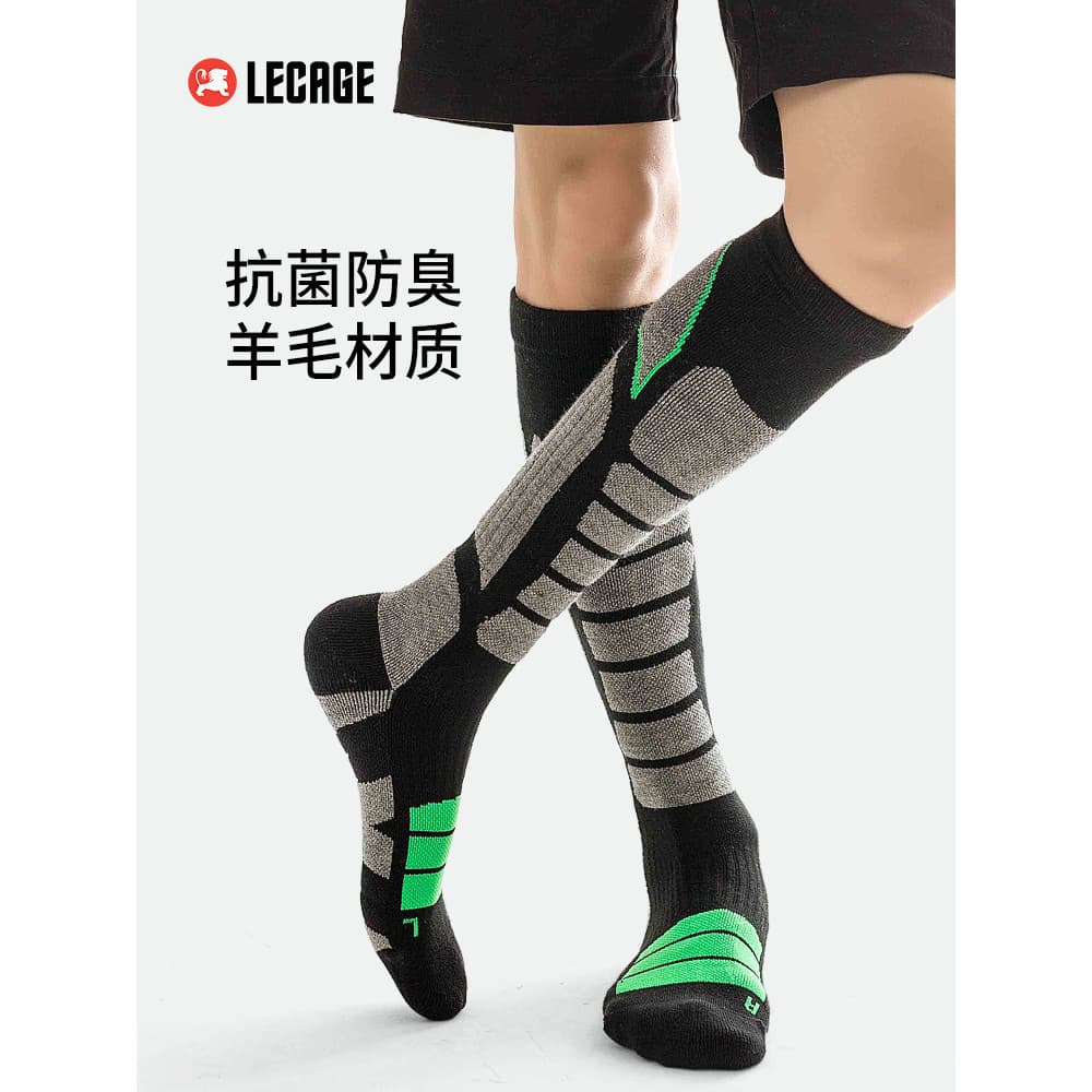 Le Kaiqi Meias de Esqui Meias de Lã Merino Homens Engrossadas Quentes Absorventes de Suor Merino Meias de Compressão Esp