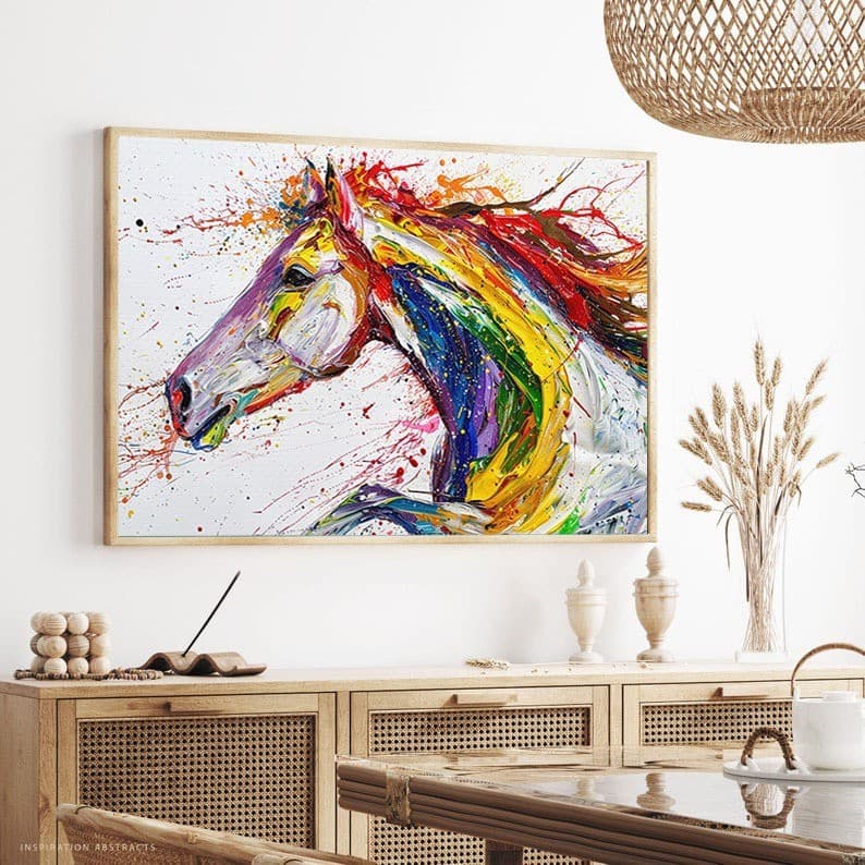 Quadro Cavalo Colorido Arte Decor