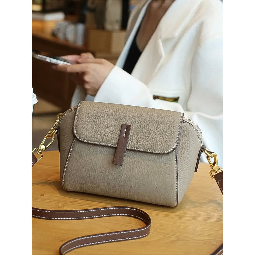 Bolsa bolsa feminina Outono inverno couro genuíno grande capacidade pequena bolsa quadrada