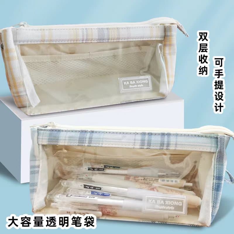 Estojo de lápis transparente Super fofo exame dedicado exame de admissão ao ensino médio estojo de lápis de estudante bo