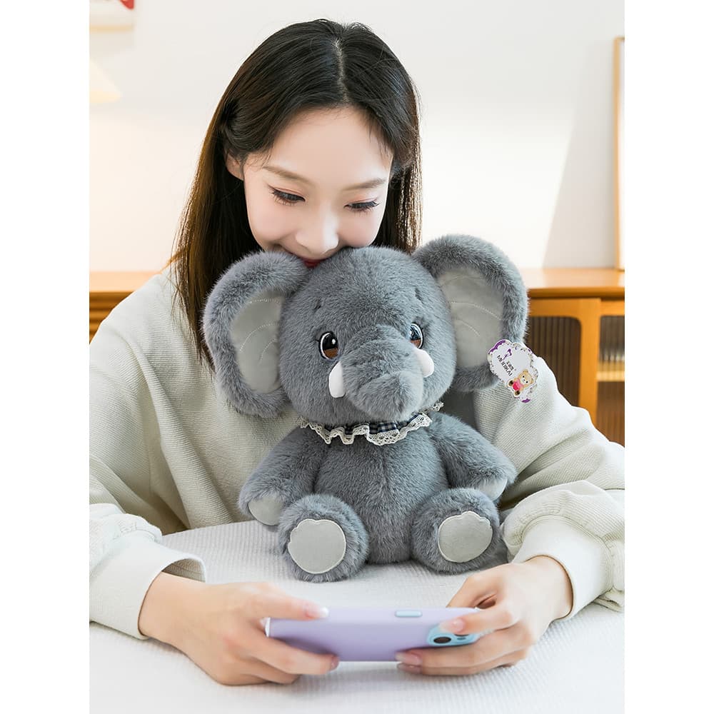 Bonito cavalo elefante brinquedo de pelúcia tecido elefante boneca PP algodão enchimento 25cm bonito boneca aniversário