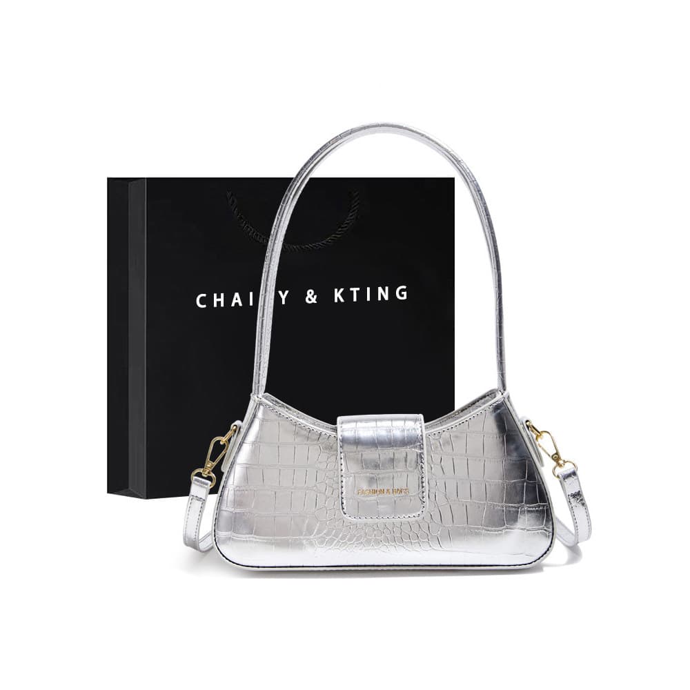 bolsa transversal feminino Bolsa Nicho Design brilhante prata axilas saco feminino 2026 novo estilo High-End sentido omb