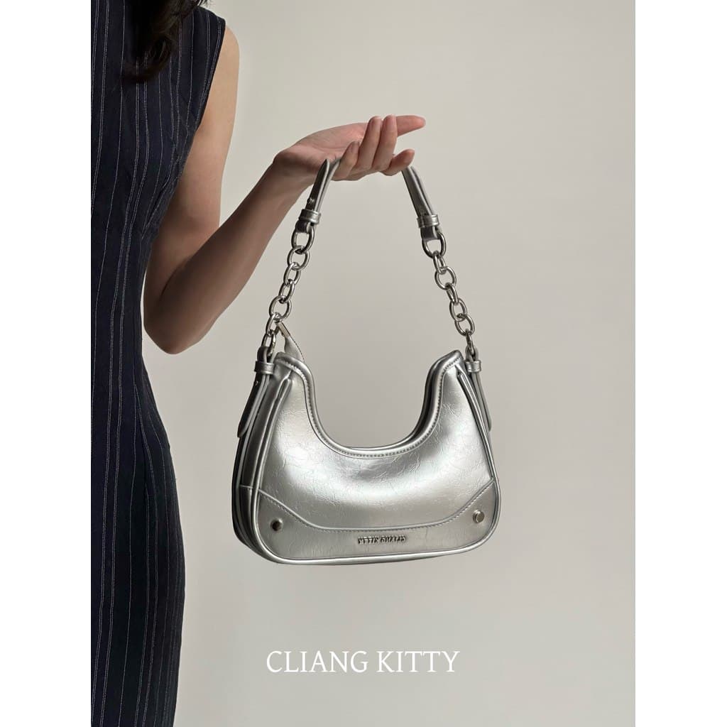 Bolsa bolsa feminina Nicho Design quente menina corrente ombro axila saco High-End sentir simples moda Commuter Baguette