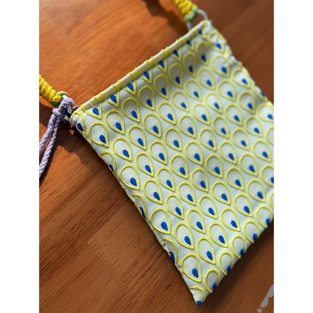 Bolsa para celular de verão Diagonal l cruz-verde bordado tridimensional padrão de gota de água de alta aparência