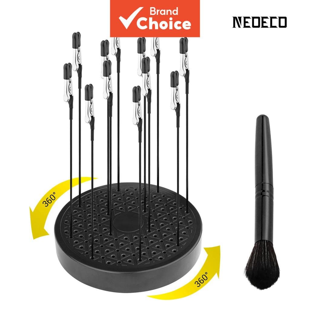 Suporte de Base para Pintura de Modelo 360° com 12 Pinças de Jacaré para Pintura de Modelo e Pincéis para Aerógrafo e