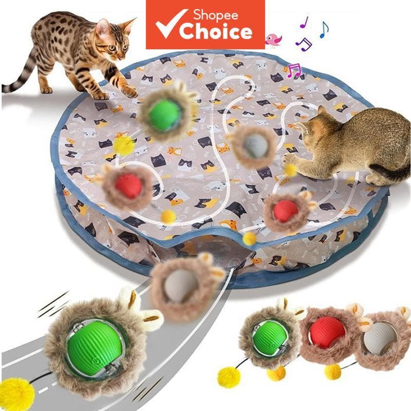 Brinquedos Interativos Inteligentes Para Gatos , Bola De Rolamento Rápido Em Bolsa , Esconder E Procurar , Brinquedo Gat