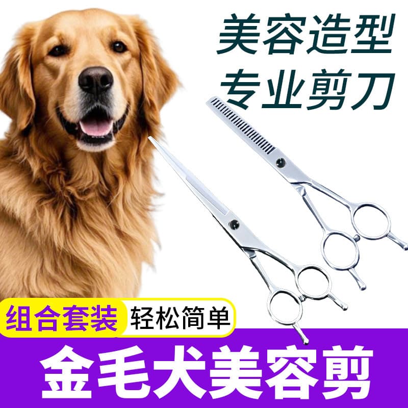 Golden Retriever tesoura conjunto Pet Grooming cão aparar ferramenta de corte de cabelo profissional cão cabelo corte re