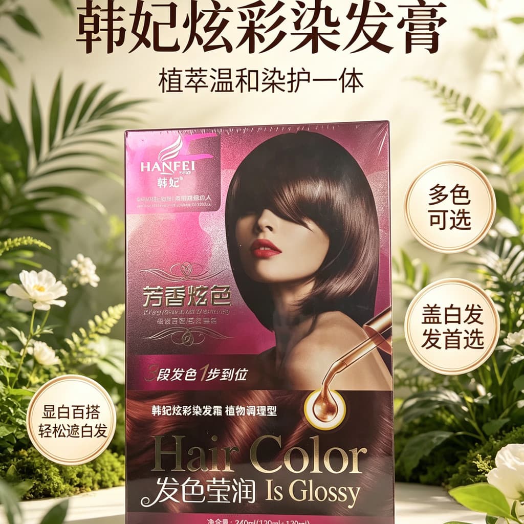Han Fei peptídeo hidratante sem amônia Batik tingimento cor deslumbrante fragrância planta capa cabelo branco de longa d