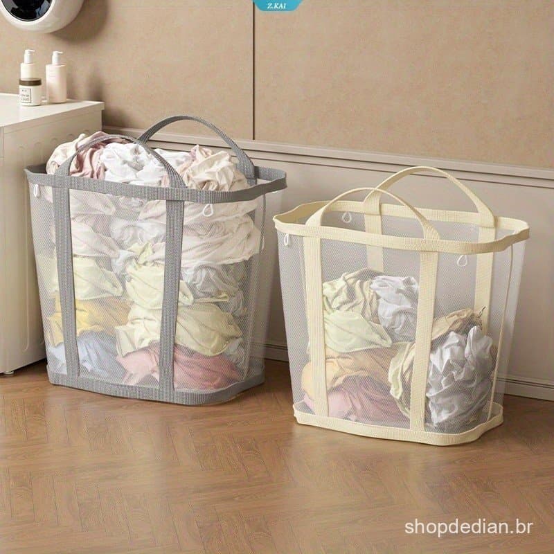 Cesto De Roupa Suja Dobrável Durável , Sacola De Compras De Supermercado , Bolsa De Viagem Ao Ar Livre , Pop-Up De Malha