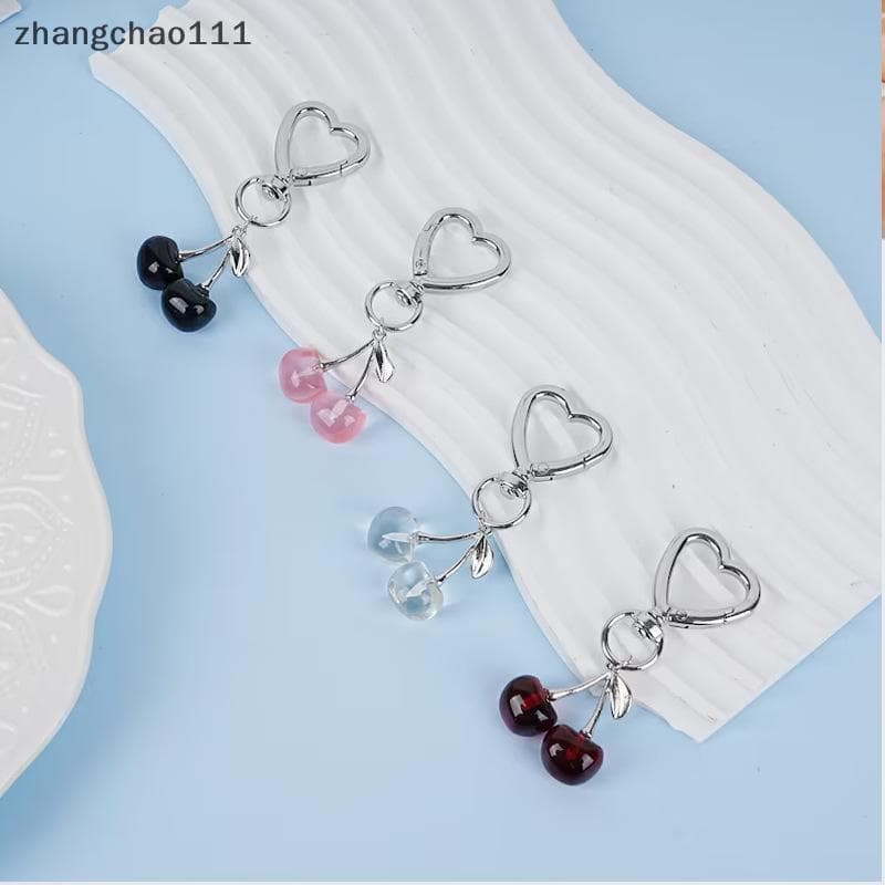 [Z] 1 Peça Kawaii Cereja Saco Bolsa Encantos Pingente Bonito Chaveiro Para Mulheres Chaves Do Carro Decoração Presentes