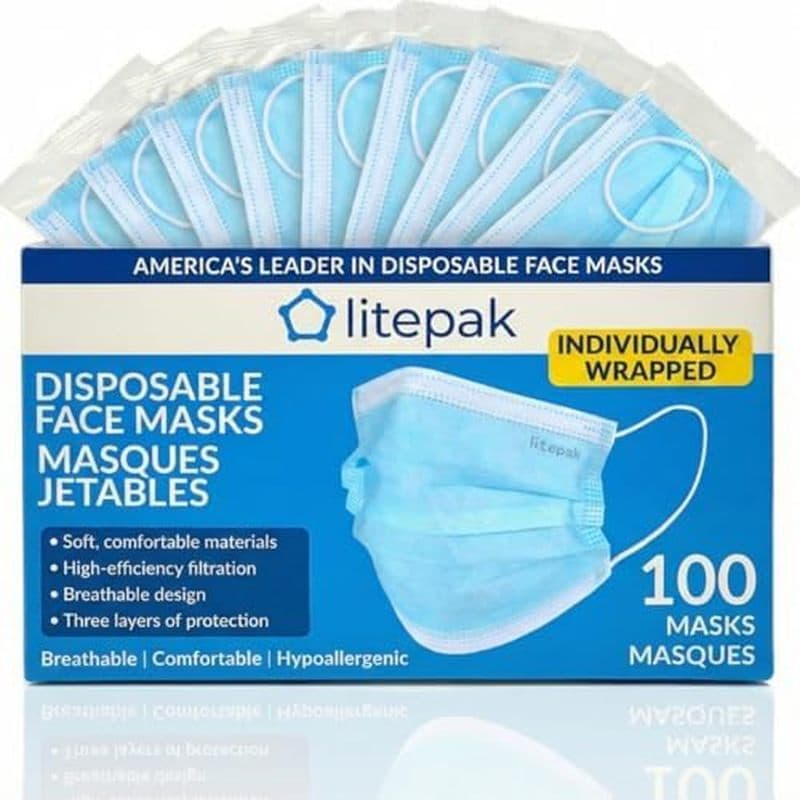 100 Peças Máscara Facial Descartável Premium Embalada Individualmente Preta Conforto Earloops Fio De Nariz