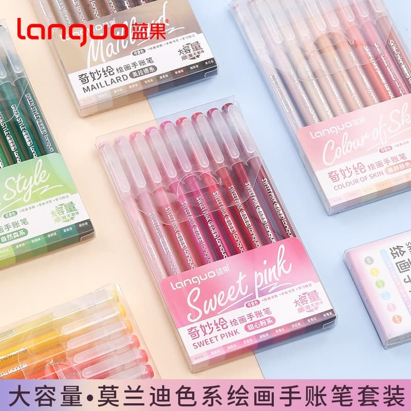 Original Languo 162 Cores Morandi color gel Pen Set Premium Tinta Canetas Cor
