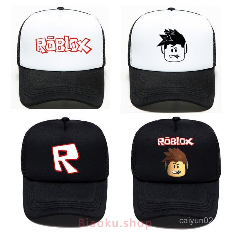 Boné de malha ajustável Roblox com design de desenho animado AR6X