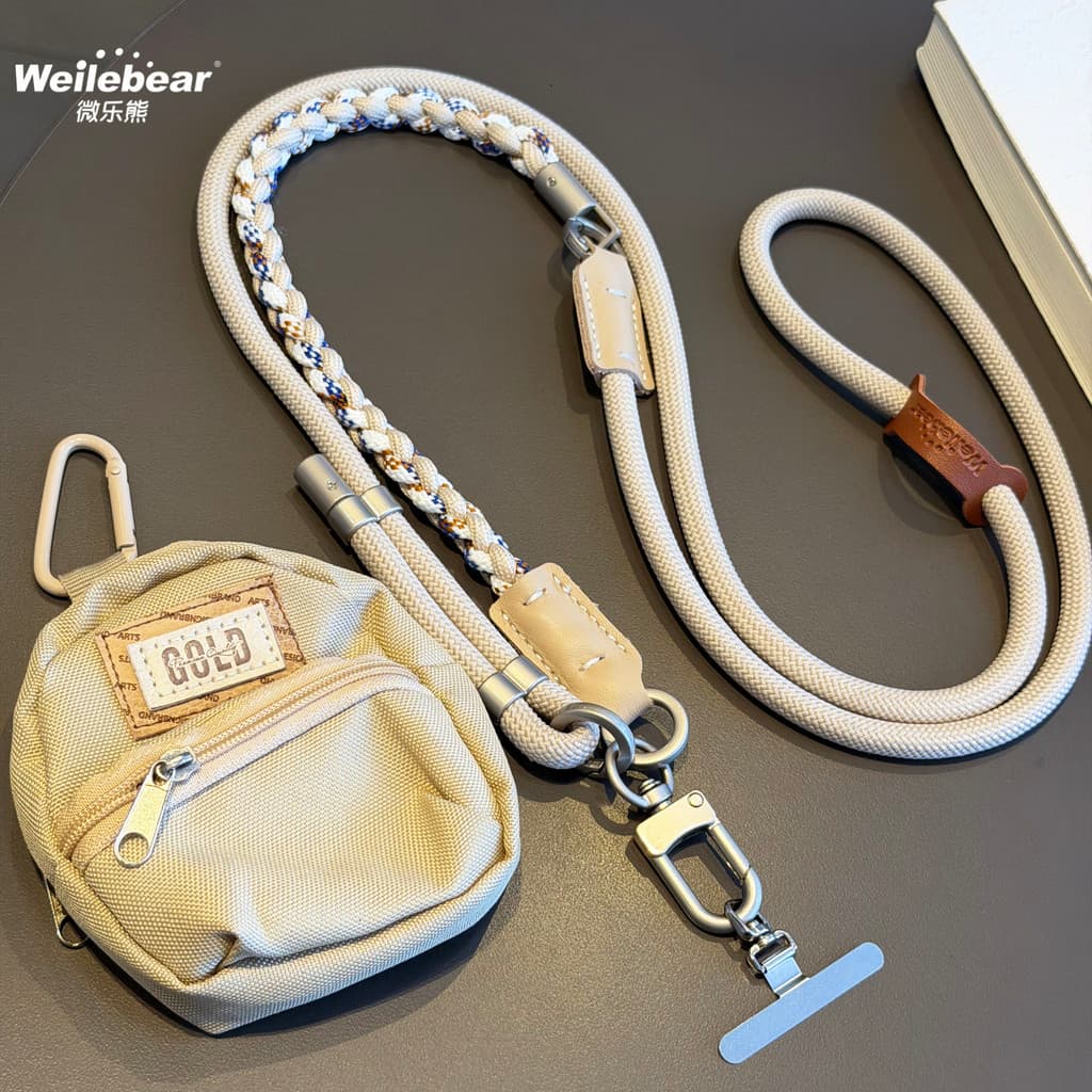 Com mudança saco de armazenamento de fone de ouvido cordão do telefone móvel Crossbody ajustável pendurado pescoço cabeç