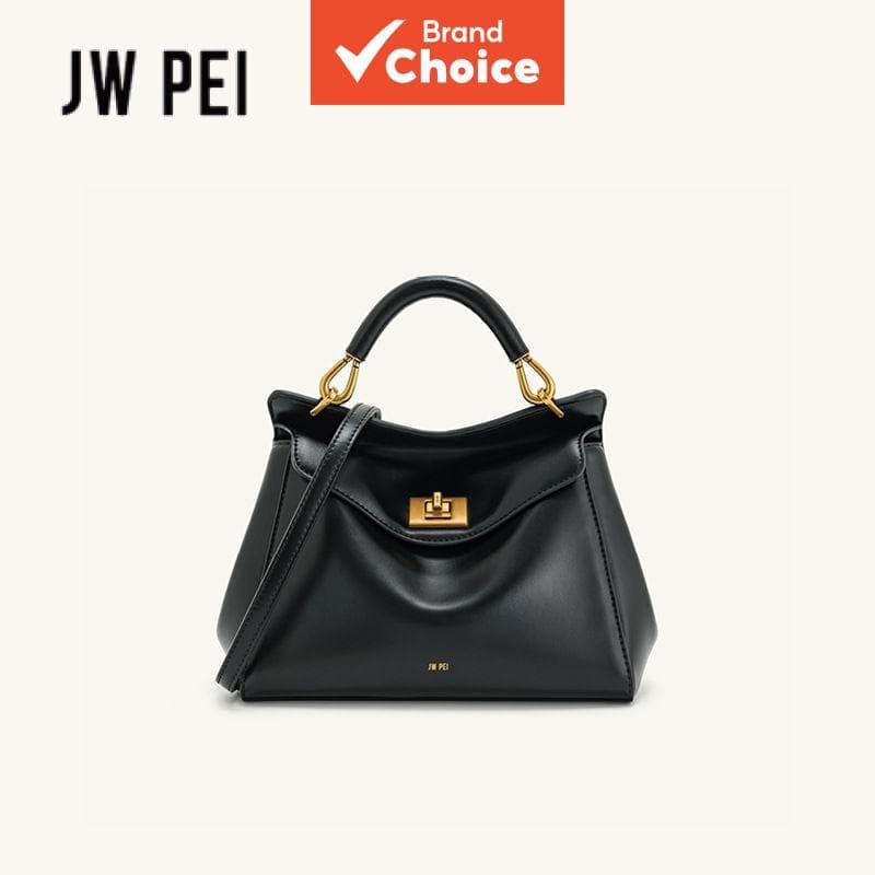 Bolsa de mão JW PEI para mulheres, de couro, sacola tiracolo com fecho de giro, designer, elegante, ideal para trabalho