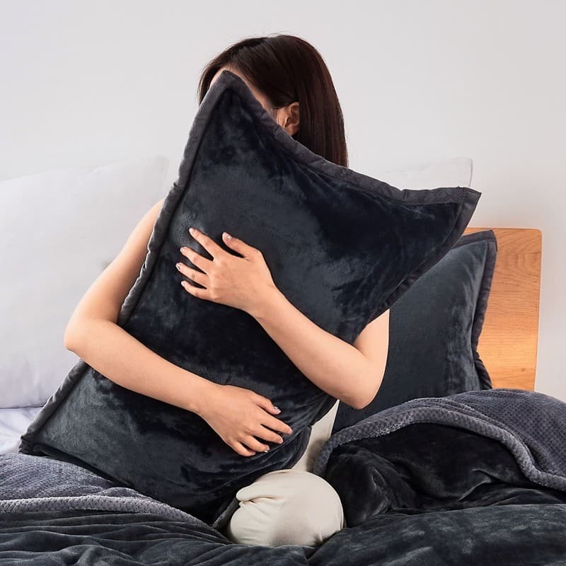 Fronha de veludo de leite grosso um par pacote 48x74cm outono inverno forro de lã único quente fronha travesseiro núcleo