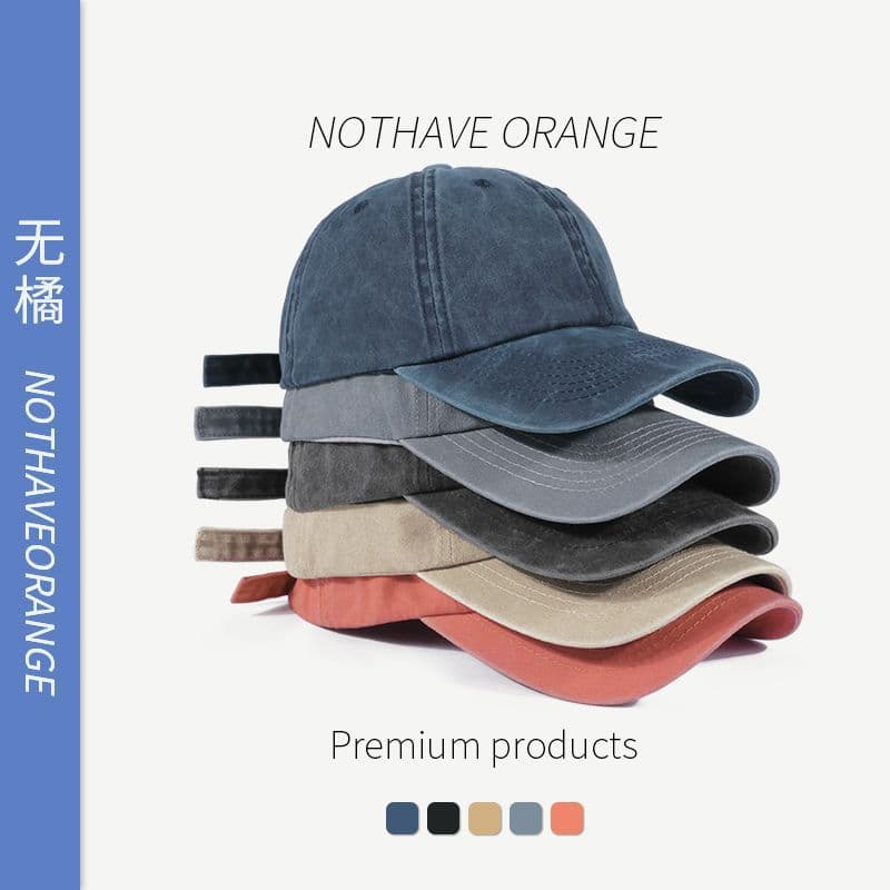 Boné de beisebol lavado jeans angustiado feminino verão macio topo respirável Retro americano preto fumaça cinza chapéu