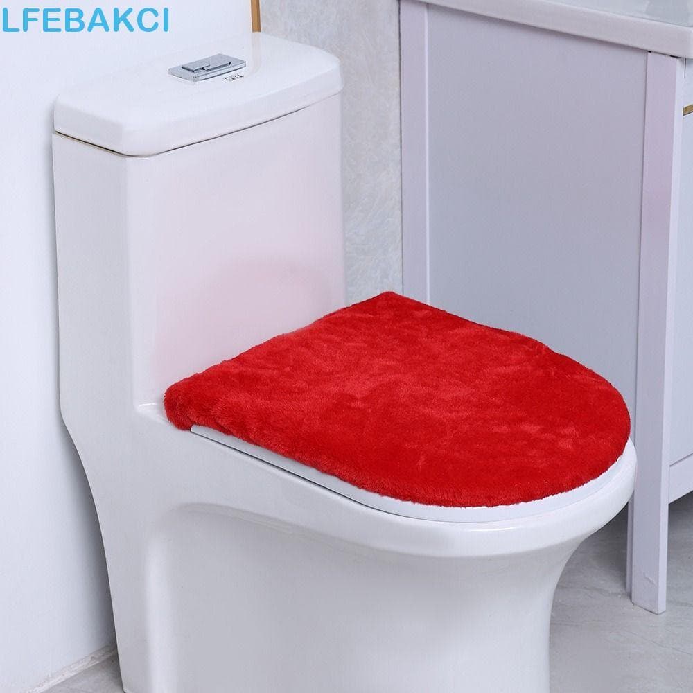 Capa De Assento De Vaso Sanitário  , Tampa De Cor Sólida Quente , Lavável À Prova De Poeira Com Toque Macio