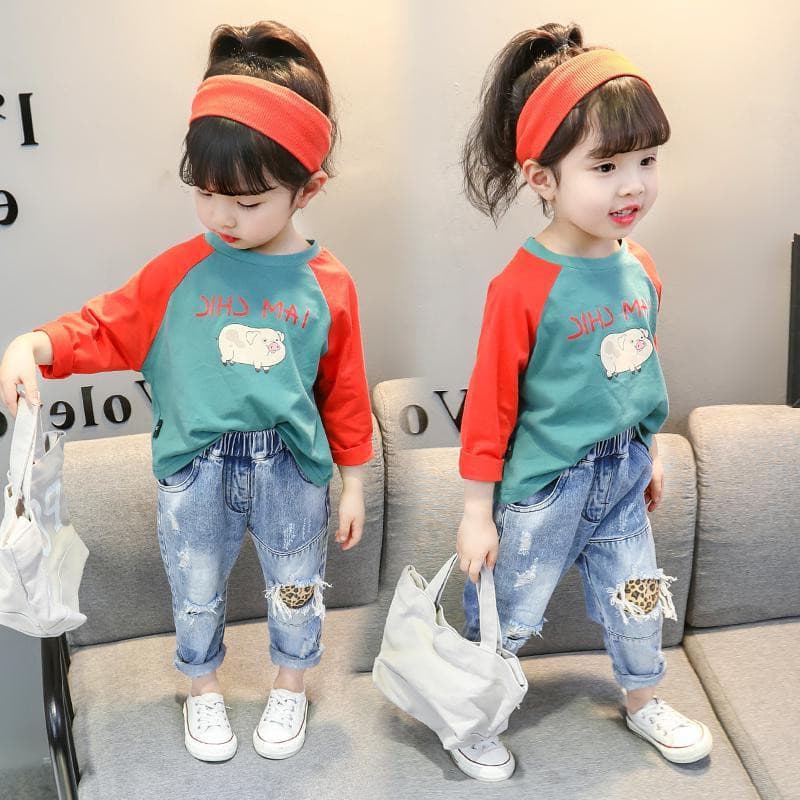 Meninas puro algodão camiseta 2026 novo estilo moda bebê primavera outono manga comprida dos desenhos animados camisa de