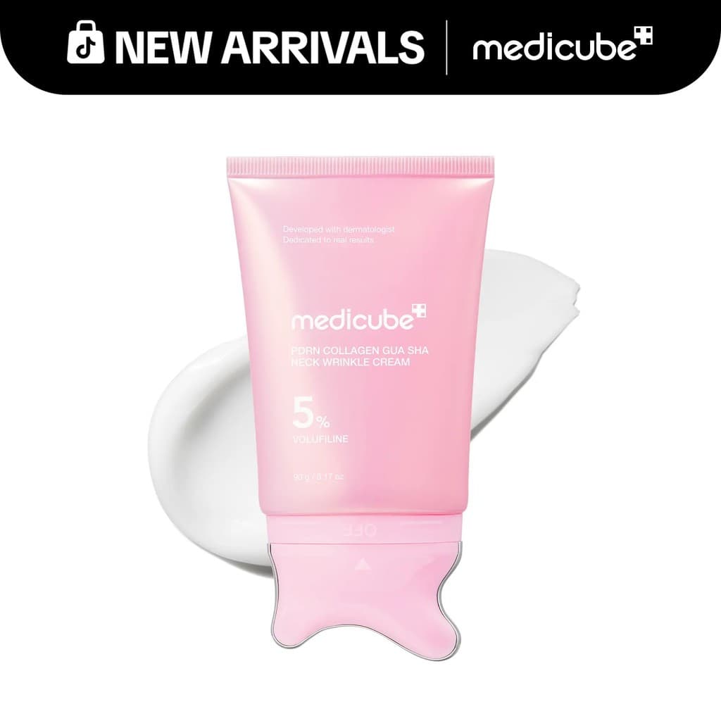 [NOVO][medicube]PDRNCollagenGuaShaNeckWrinkle | Massageador GuaSha Integrado com Volufiline 5% + PDRN | Firmeza, Cuidado