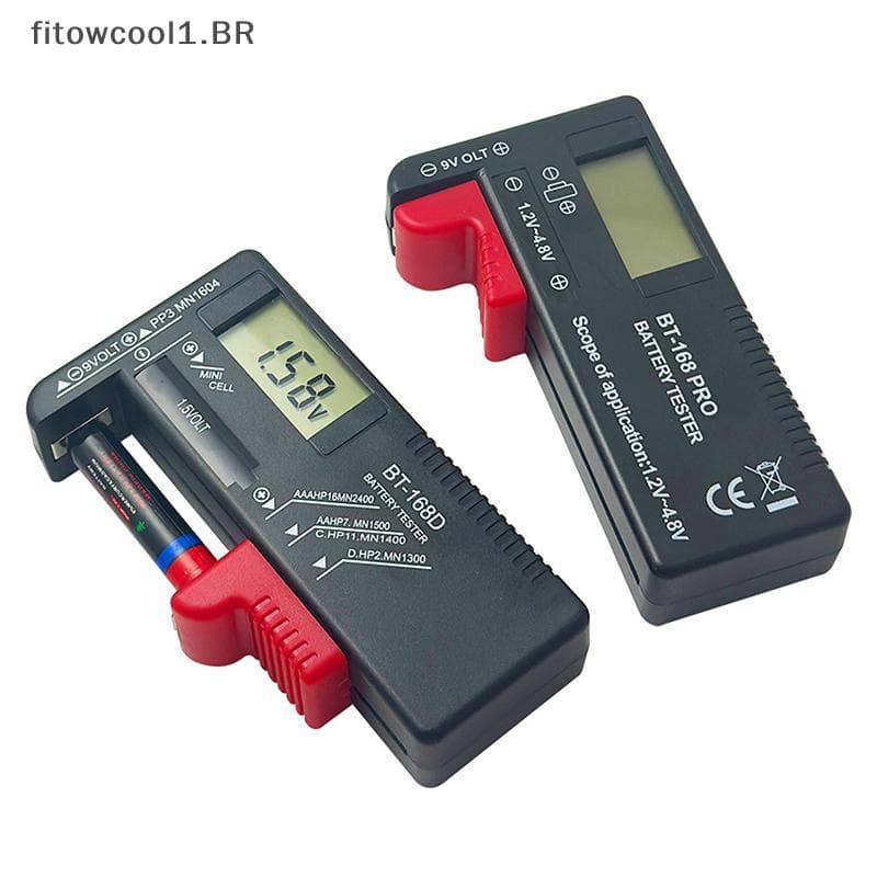 FCBR BT-168D Testador De Bateria Universal Digital LCD AA AAA CD 9V 1.5V Botão Célula Tensão Geléia