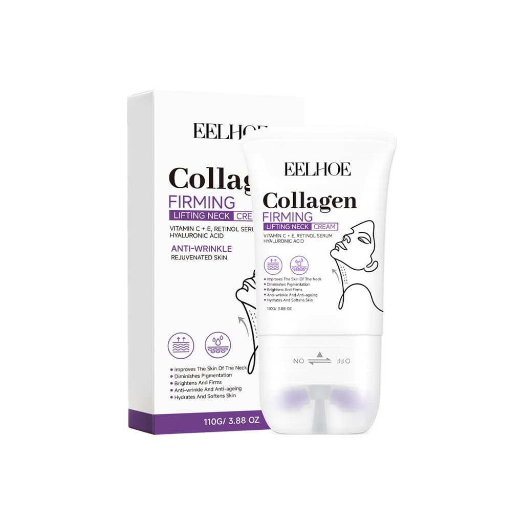 Creme para Pescoço com Colágeno EELHOE para uma Pele do Pescoço Elástica, Hidratada e Luminosa - Creme Prático com Aplic