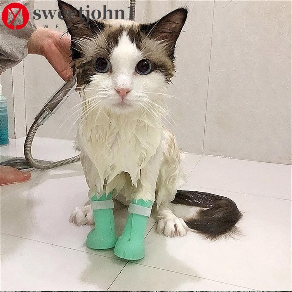SWEETJOHN1 Sapatos Para Gatos Silicone Luvas Banho Em Casa Garras De Gato