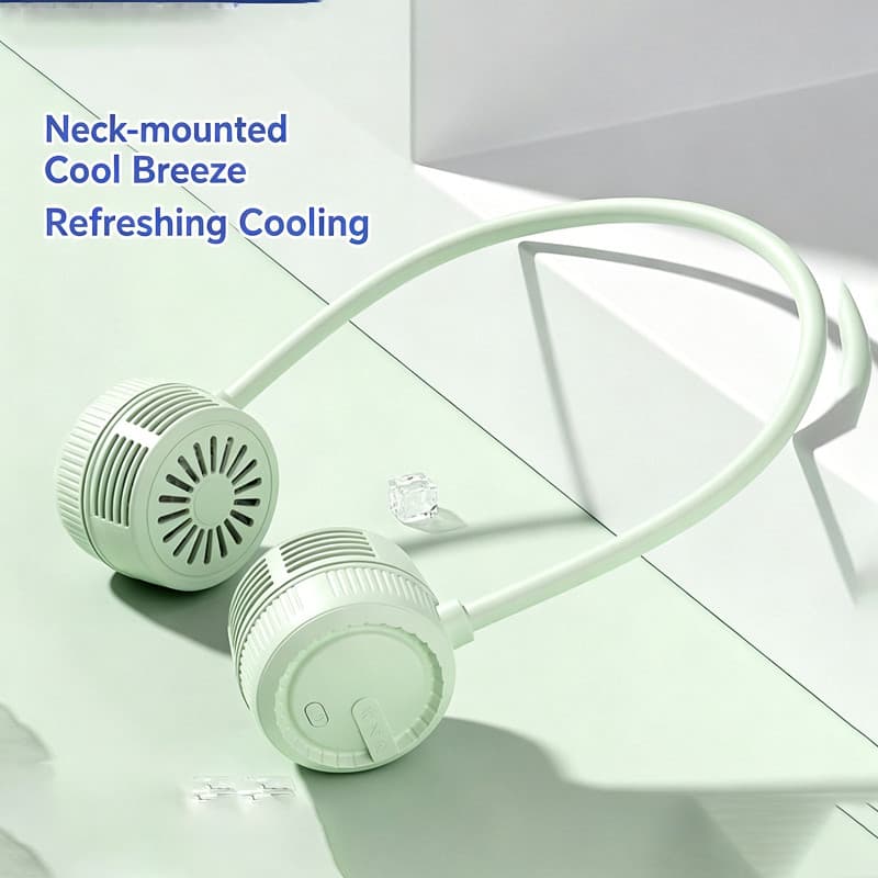 Dobrável pendurado pescoço ventilador portátil silencioso usb recarregável esportes ao ar livre Turbo sem folhas Mini pe