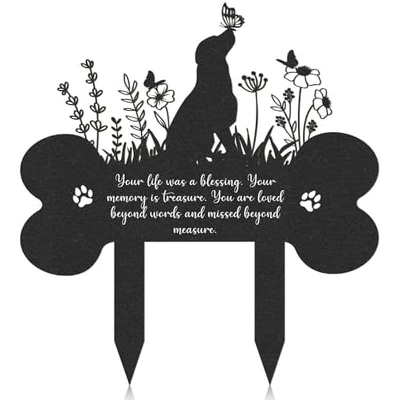 Rnmsi Marcadores De Sepultura Para Animais De Estimação Cão , Jardim Memorial De Cachorro De Metal Decorações Cemitério