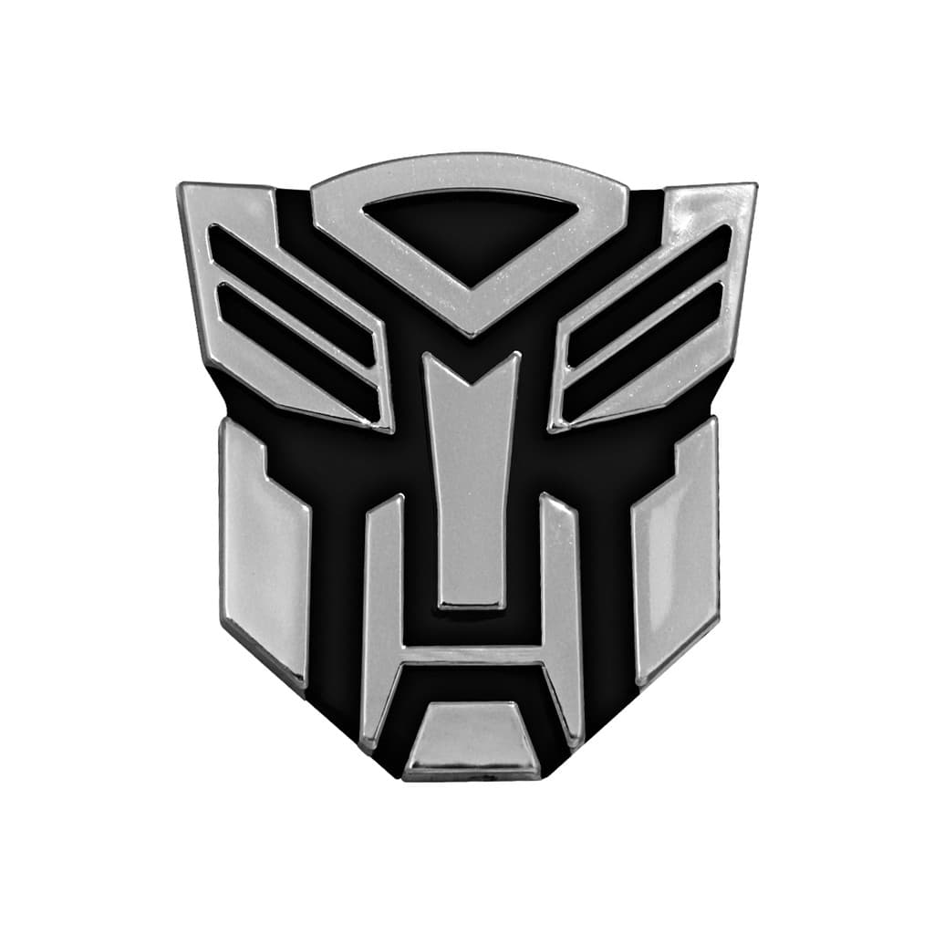 Emblema Adesivo Transformers Cromado Com Preto Carro Capacete Moto