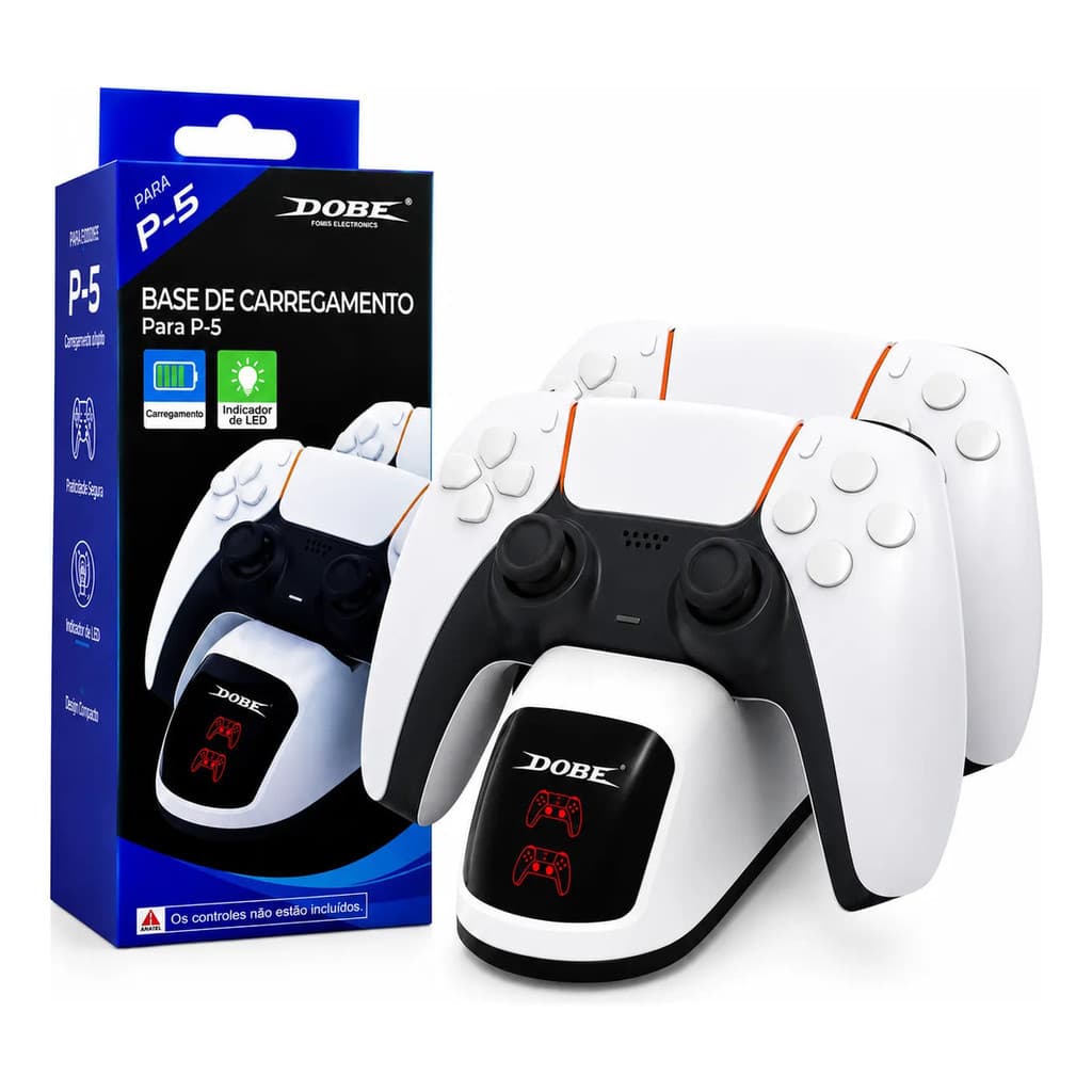 Base Dock Carregador Duplo P/ 2 Controles Carregamento Suporte Controle Dualsense Para Ps5