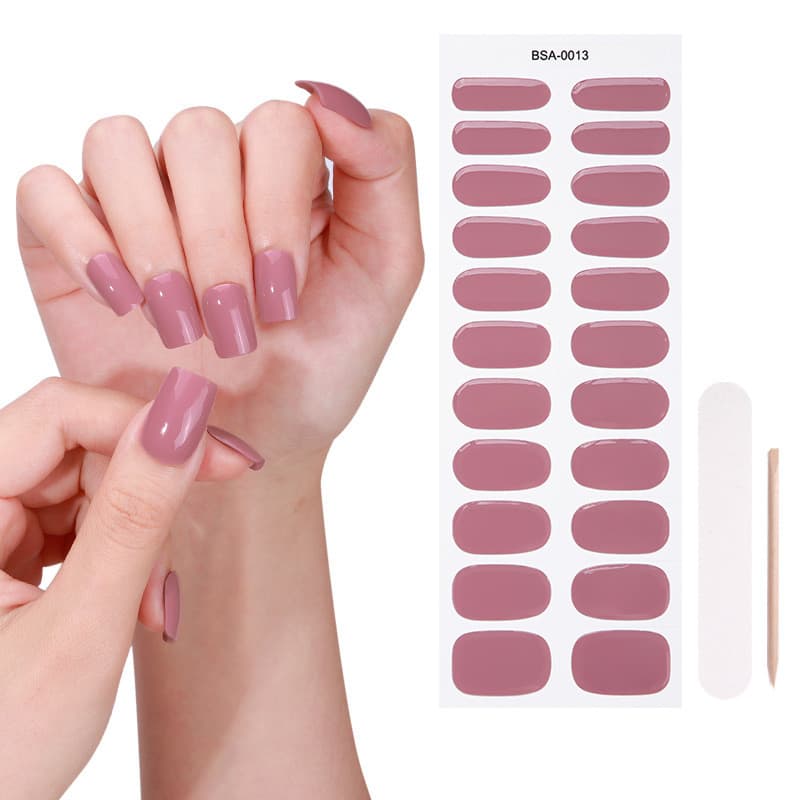 [Estoque pronto] Adesivo de manicure em gel sem lâmpada para assar, à prova d'água, cor sólida, sem cura, gel, manicure,