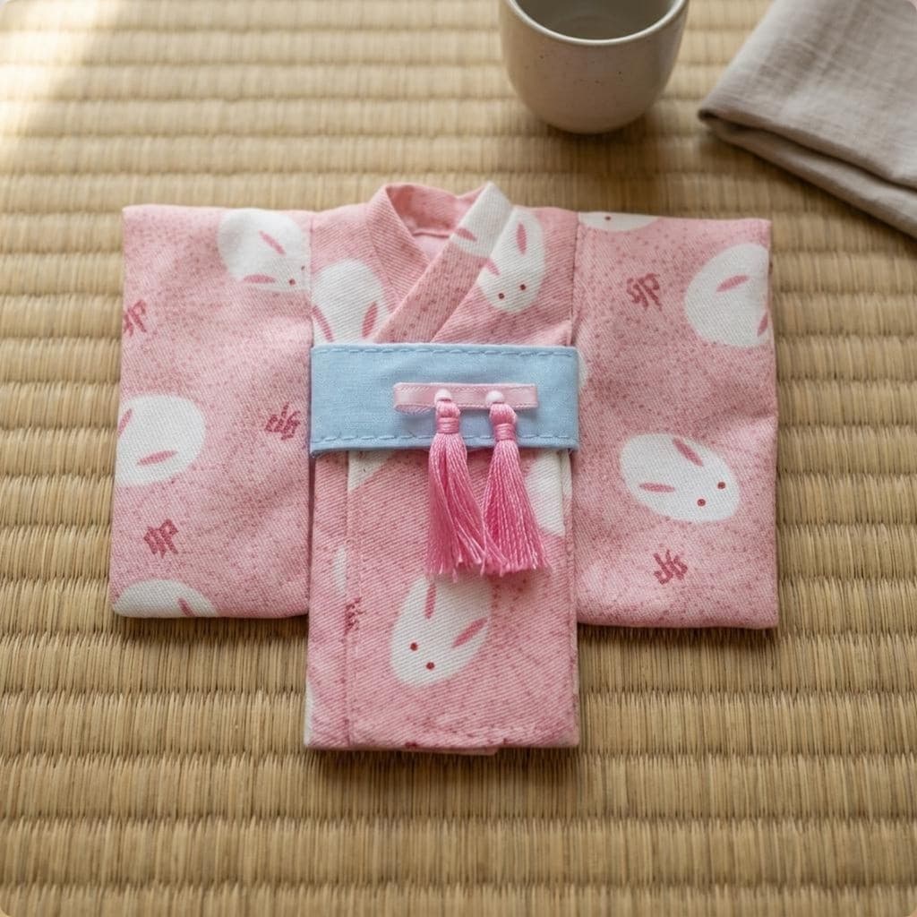 Kimono Boneca Robe Envolto Frente Com Faixa Guarda-Roupa Item Design Minimalista Material Macio
