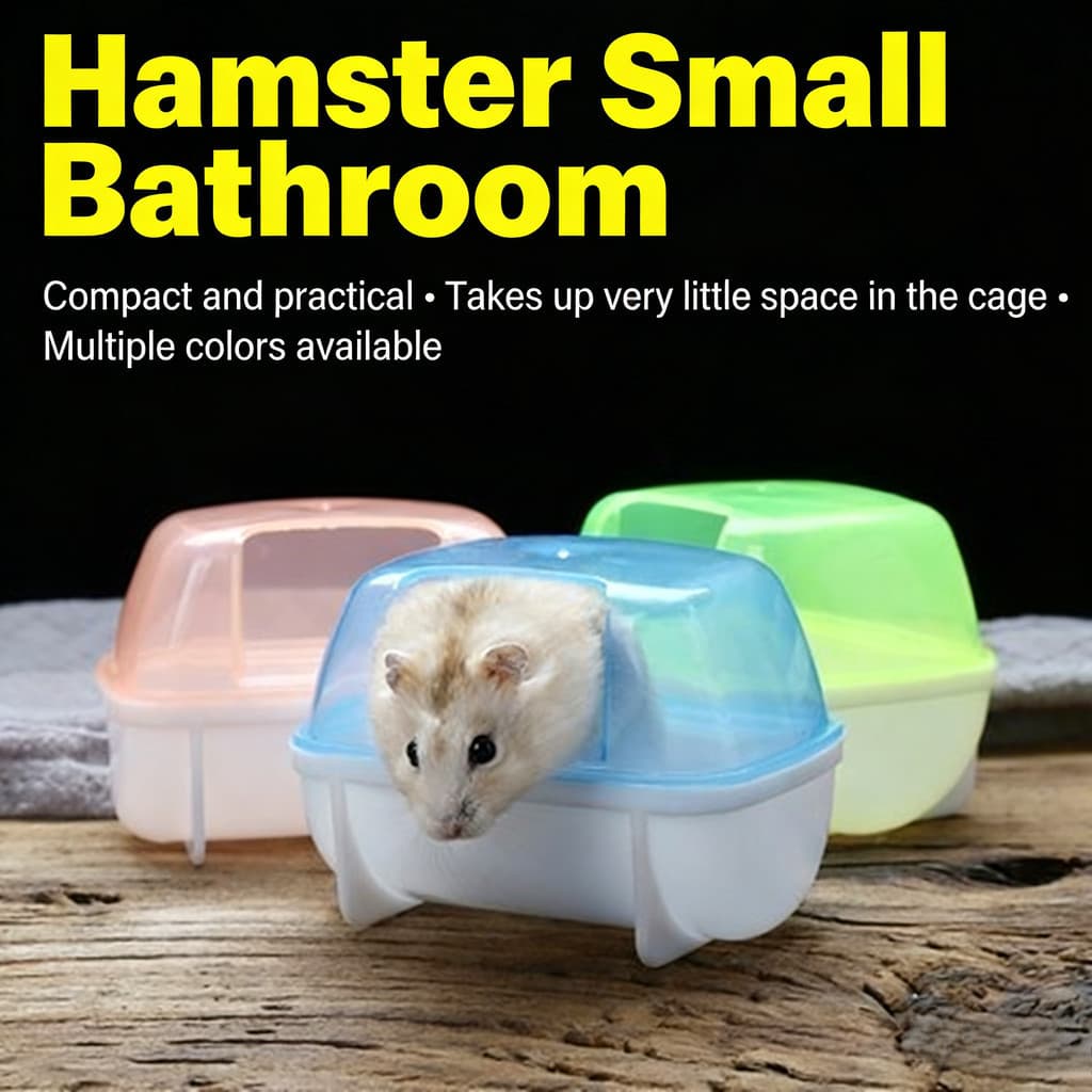 Gaiola de Hamster de venda quente, banheiro pequeno, tamanho grande, esquilo, cor completa, transparente, banheiro, banh