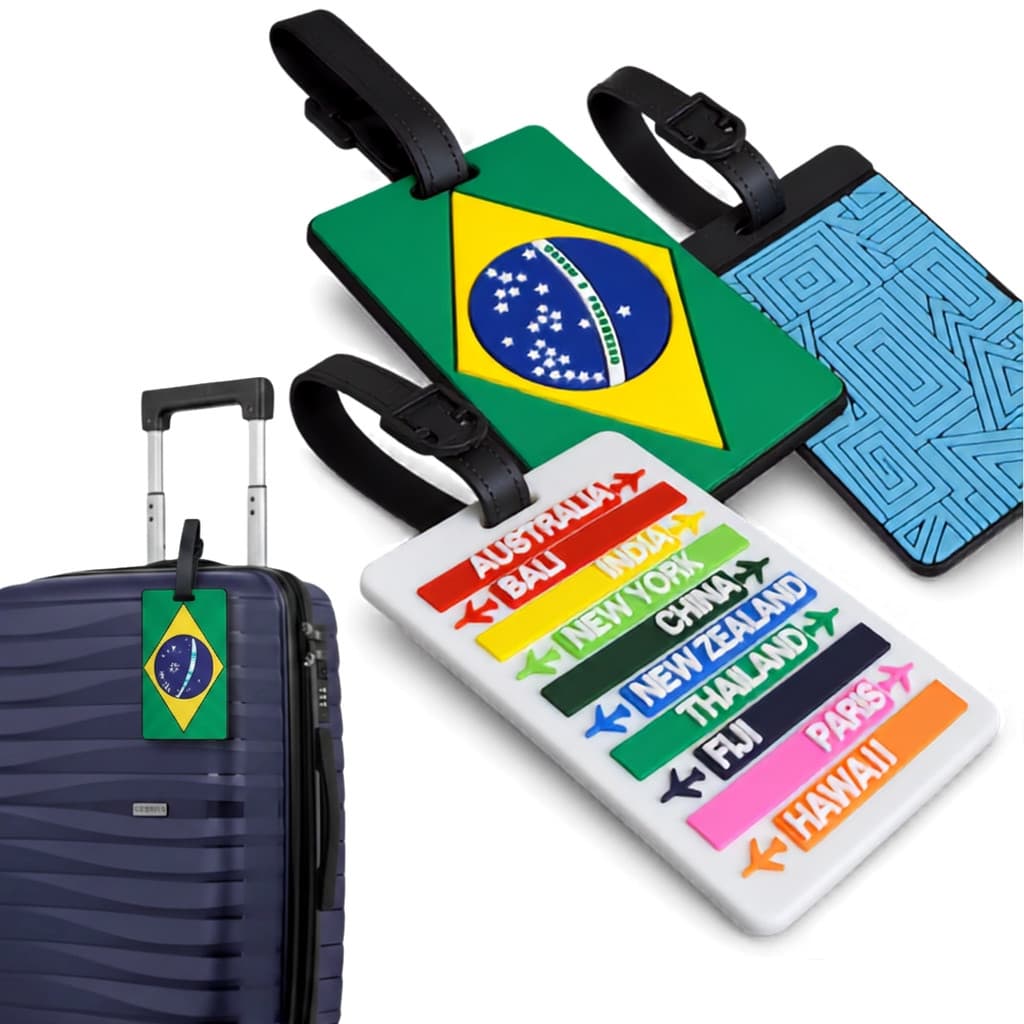Tag Identificador de Mala Luxcel Bagagem Silicone Resistente