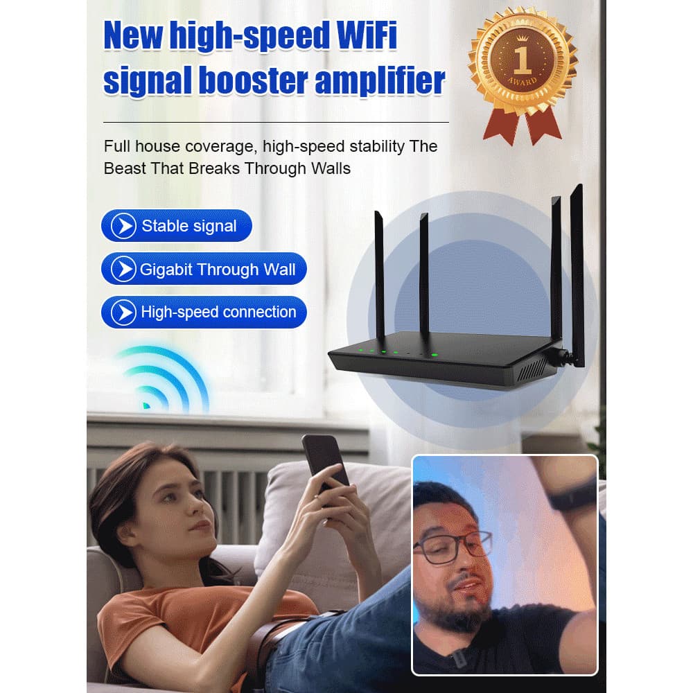 【Cobertura Melhorada】Casa Roteador Gigabit Universal Repetidor WiFi/Amplificador de Sinal para Melhor Alcance