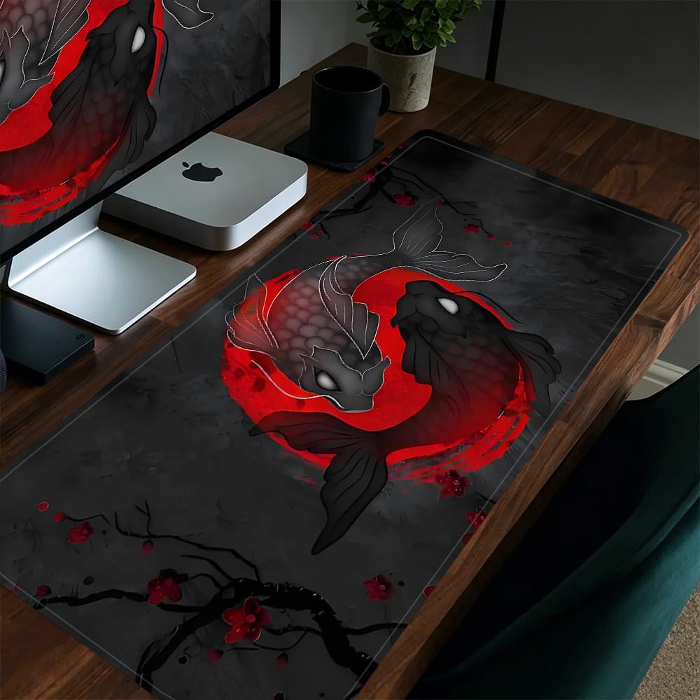 Grande Jogo Mouse Pad Antiderrapante 80X30 CM Impressões Personalizadas Mousepad Borda Costurada Fofoca Peixe KK4