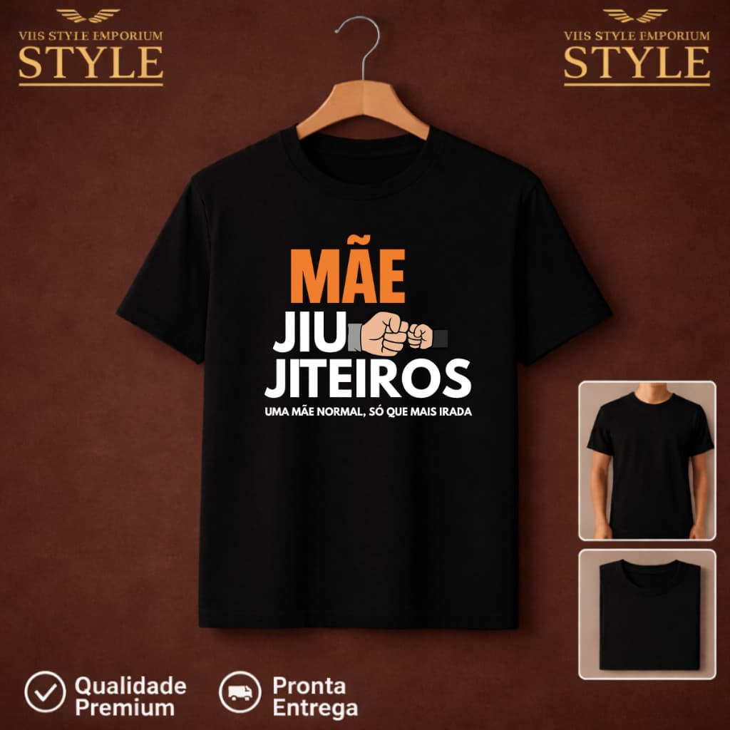Camiseta Mãe de Jiujiteiros DTF Premium | Estampa Exclusiva Jiu Jitsu Feminina | Presente Dia Mães