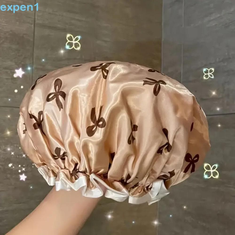 Toucas De Banho De Camada Dupla EXPEN , Antiincrustantes À Prova D'água , Touca De Shampoo Espessada Reutilizável