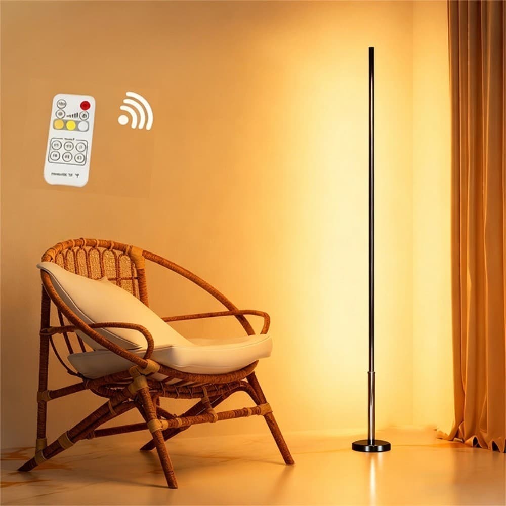 Luminária de Chão LED Premium com de controle remoto luz ambiente de canto Estilo Nórdico Sala