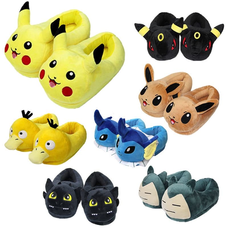 Pantufas de Algodão de Pelúcia do Anime Pikachu, Brinquedo do Pikachu, Pássaro de Flecha de Água, Dragão que Respira Fog