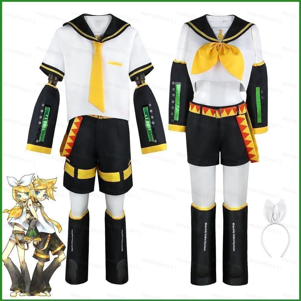 Conjunto de Cosplay NS1 VOCALOID Kagamine Rin/Len com Blusa e Calças Curtas, Traje de Marinheiro JK Anime S0EP XPPK TO0C