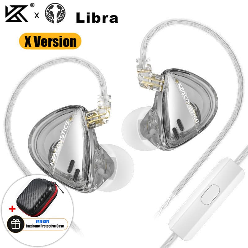Fones de Ouvido KZ Angelears Libra HiFi de Alta Fidelidade com Fio Intra-auricular 3.5mm