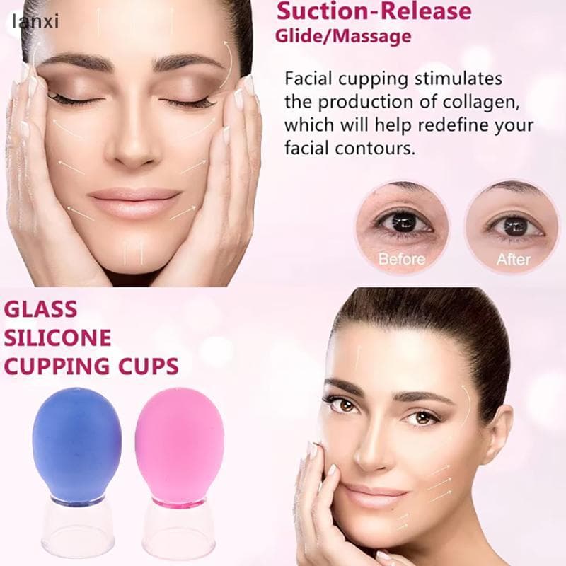 [LANXI] : Massageador Facial De Silicone A Vácuo Para Levantamento De Pele Dos Olhos , Ferramenta De Beleza Terapia