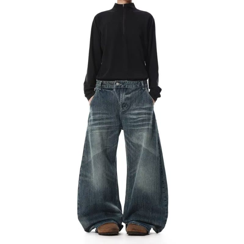Estilo Hong Kong na moda masculina verão novo estilo 2026 carta única Jeans Hip Hop ins na moda High Street na moda rufi