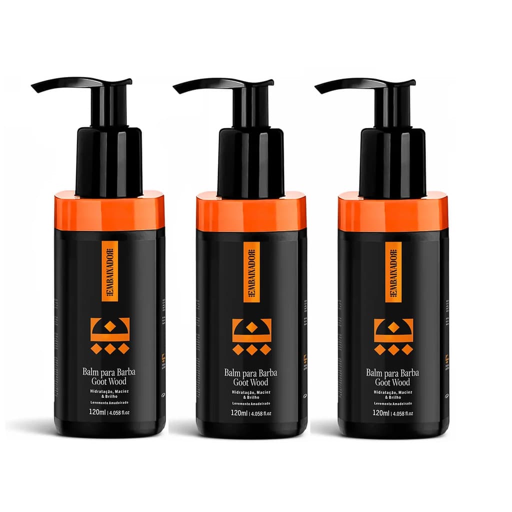 Kit 03 Balm para Barba Masculino Goot Wood Embaixador - 120ml