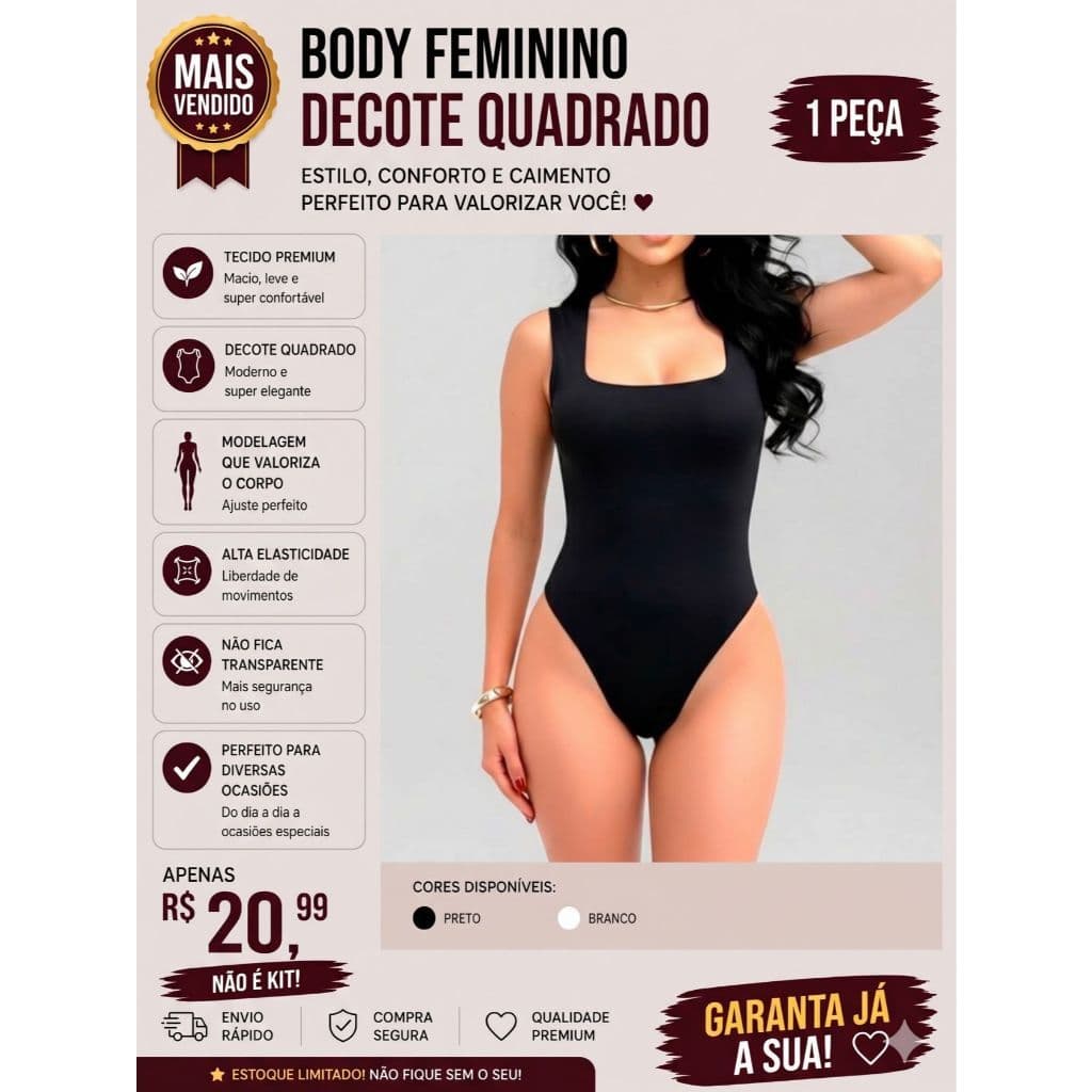 QUADRADO Body Bori Feminino Suplex Regata Alças Grossas Collant Decote Quadrado Básico Casual Dia Noite Trabalho Festa